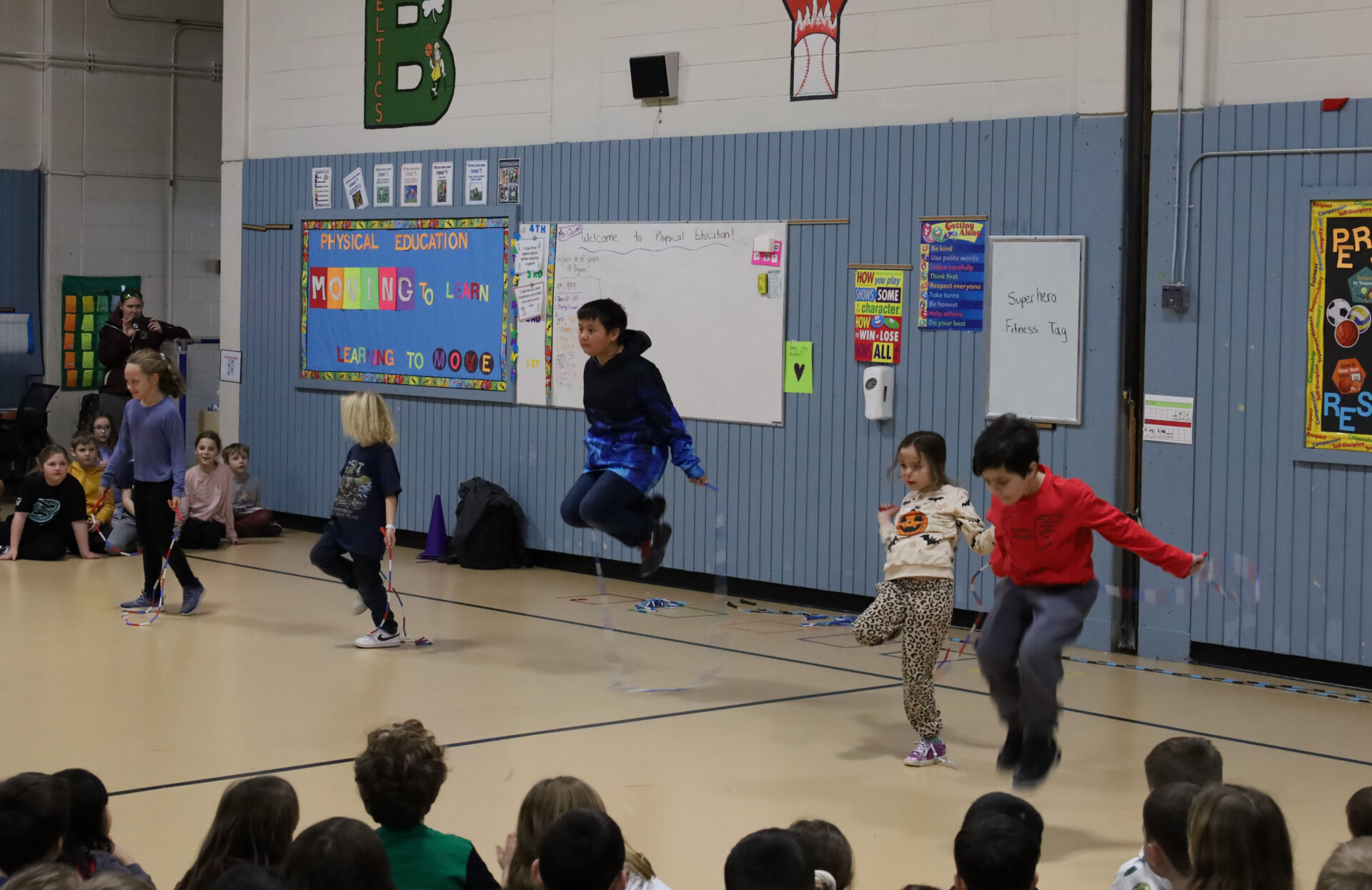 Nick Woodard of Learnin’ the Ropes brought his energetic jump rope enrichment program to Byam Elementary School in Chelmsford on Wednesday, Feb. 5.