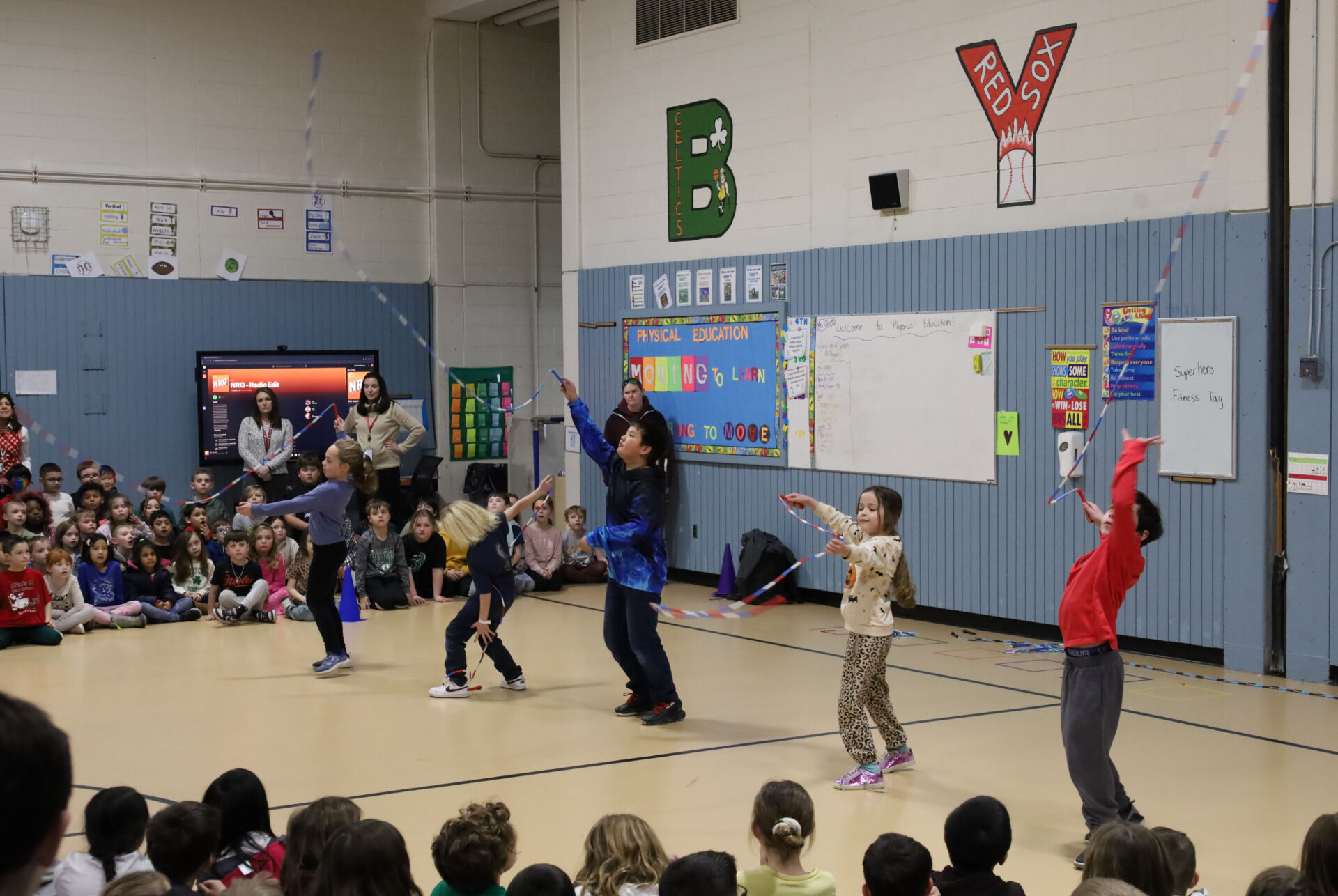 Nick Woodard of Learnin’ the Ropes brought his energetic jump rope enrichment program to Byam Elementary School in Chelmsford on Wednesday, Feb. 5.