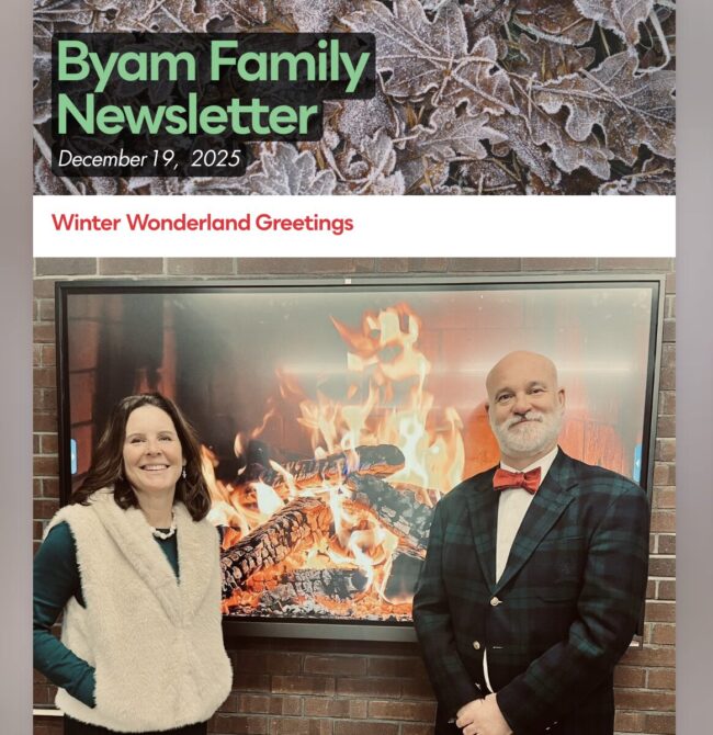 Byam Family Newsletter- December 19, 2025