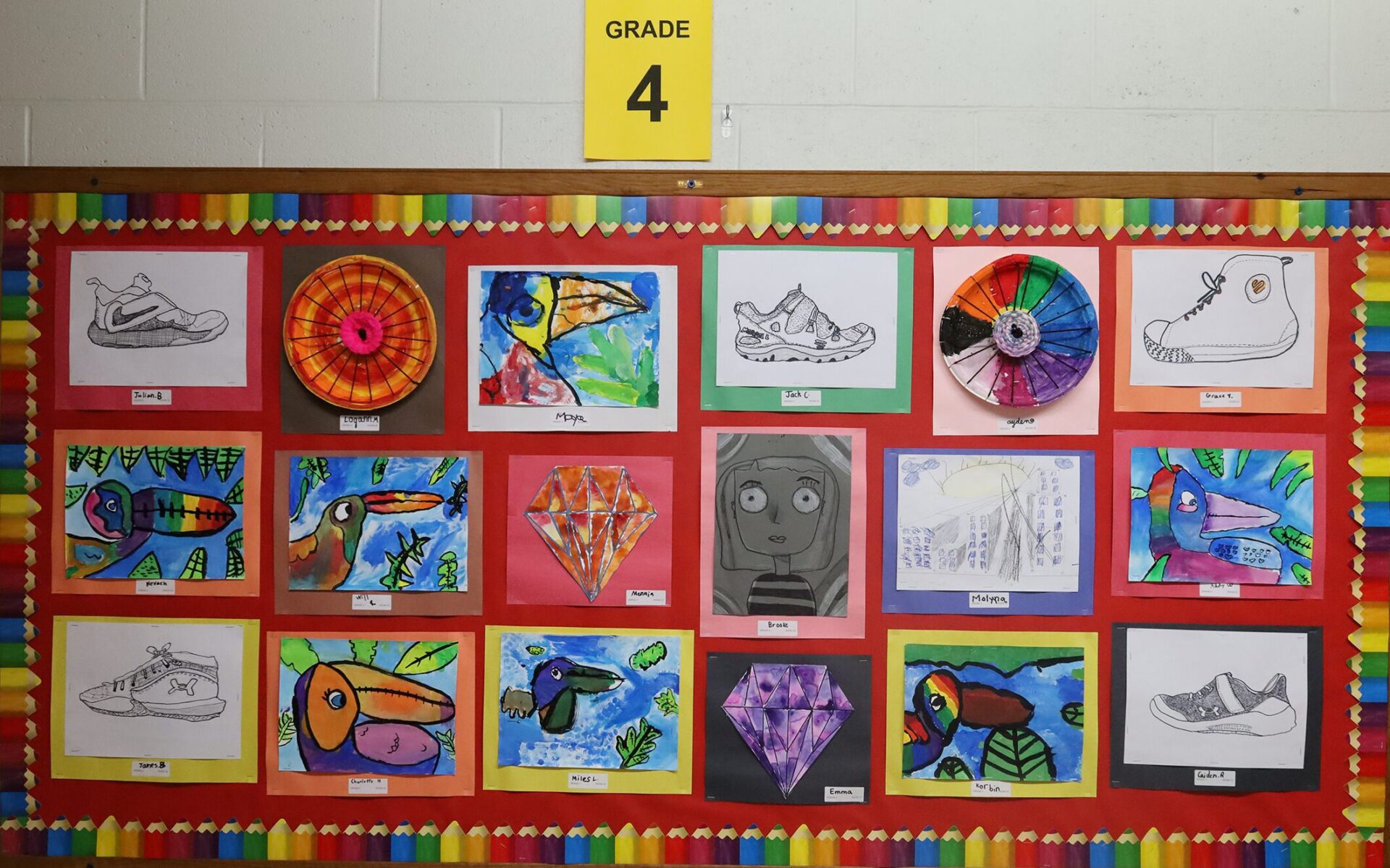 Fourth grade work featured in Byam Elementary School's Art night on Wednesday, May 27, 2026.