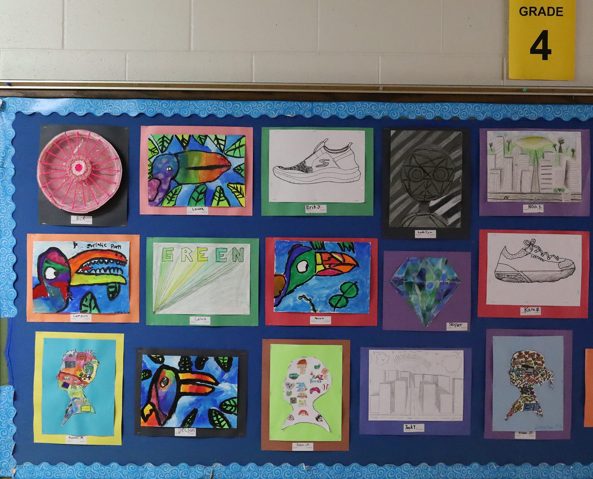 Fourth grade work featured in Byam Elementary School's Art night on Wednesday, May 27, 2026.