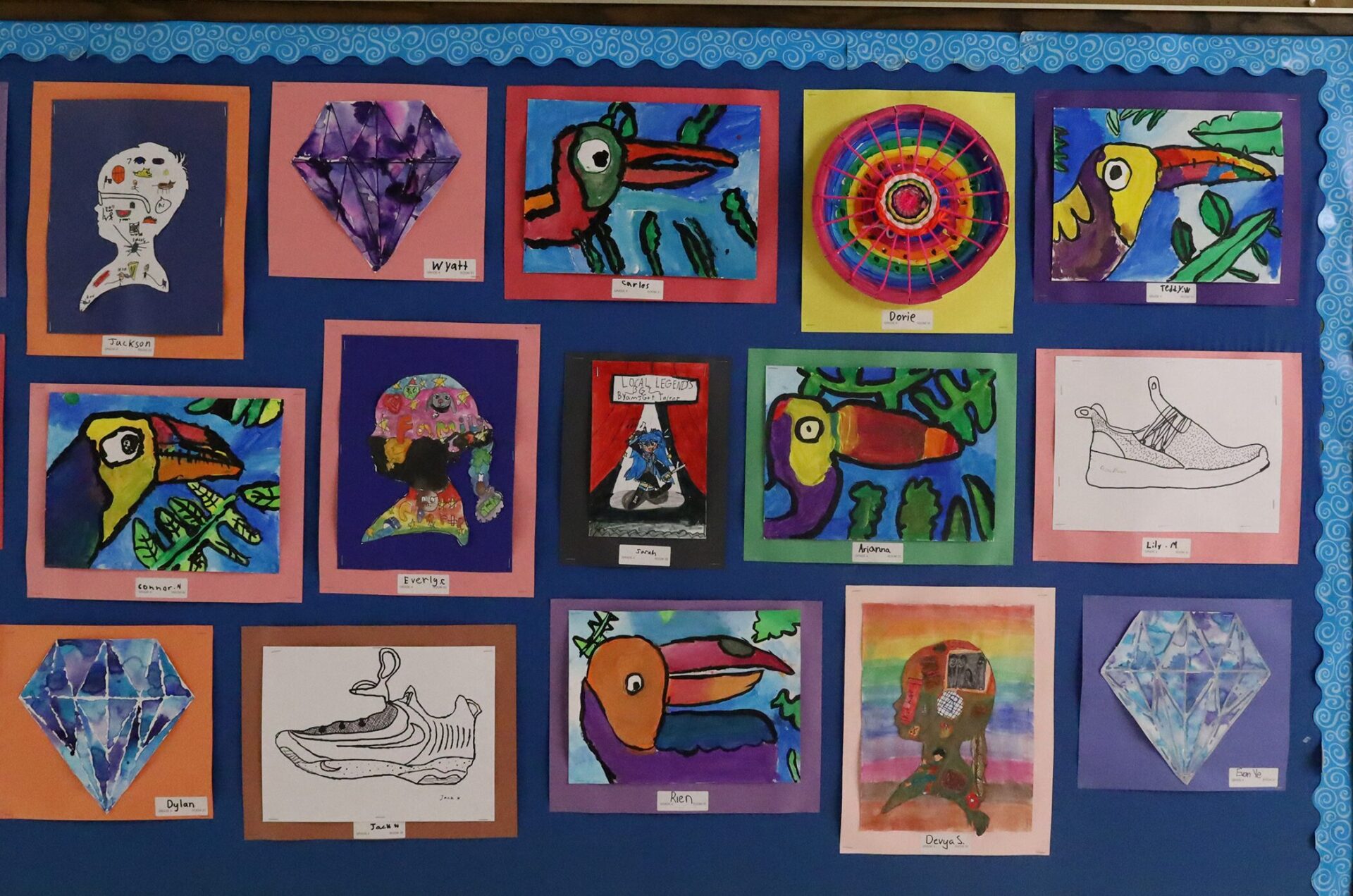 Fourth grade work featured in Byam Elementary School's Art night on Wednesday, May 27, 2026.