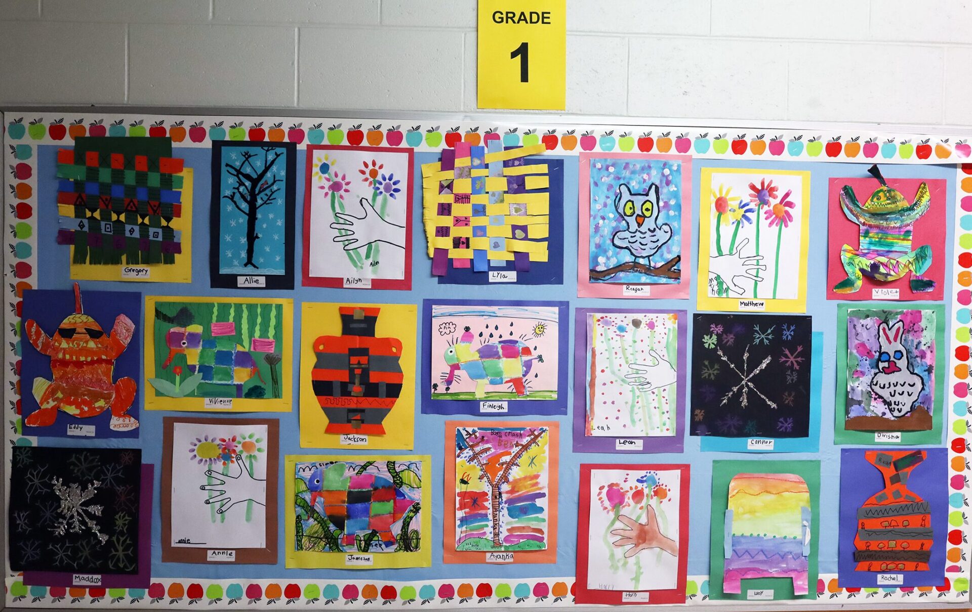 First grade work featured in Byam Elementary School's Art night on Wednesday, May 27, 2026.