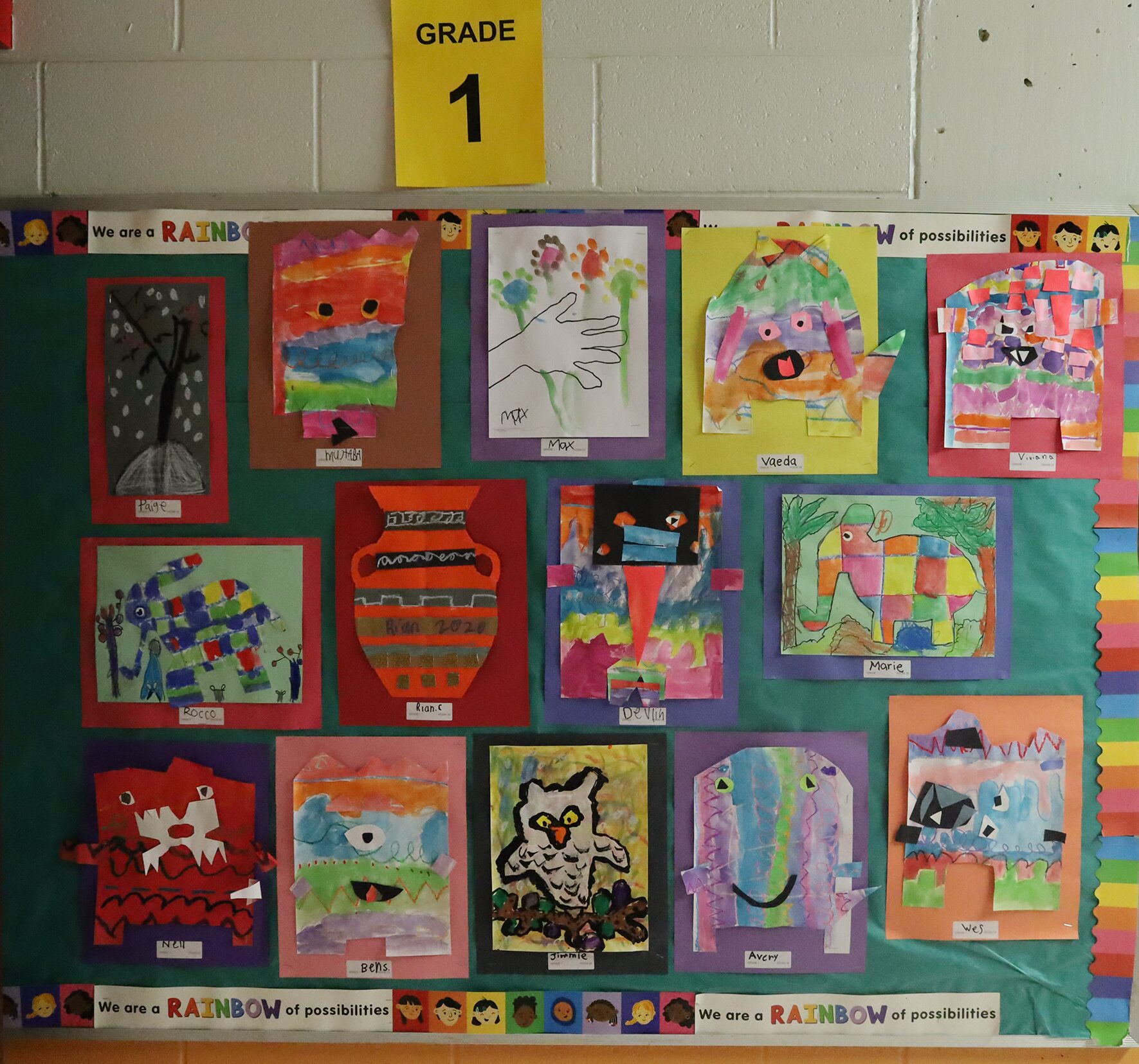 First grade work featured in Byam Elementary School's Art night on Wednesday, May 27, 2026.