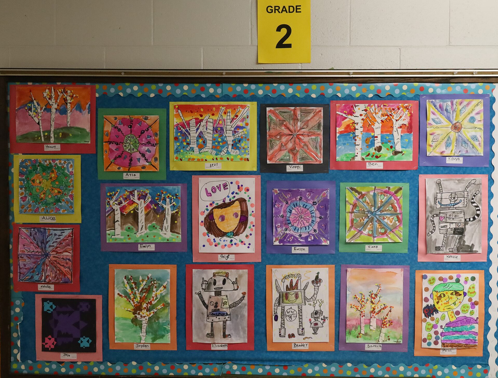 Second grade work featured in Byam Elementary School's Art night on Wednesday, May 27, 2026.