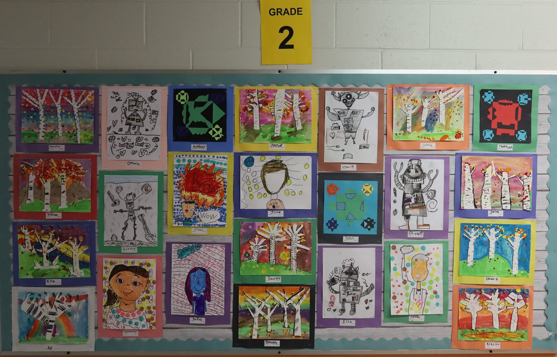 Second grade work featured in Byam Elementary School's Art night on Wednesday, May 27, 2026.