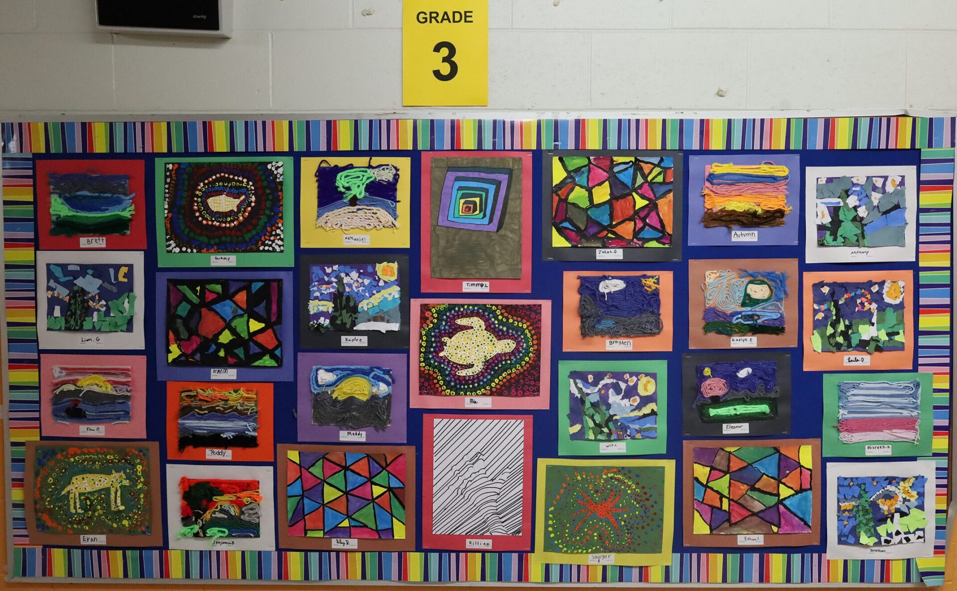 Third grade work featured in Byam Elementary School's Art night on Wednesday, May 27, 2026.