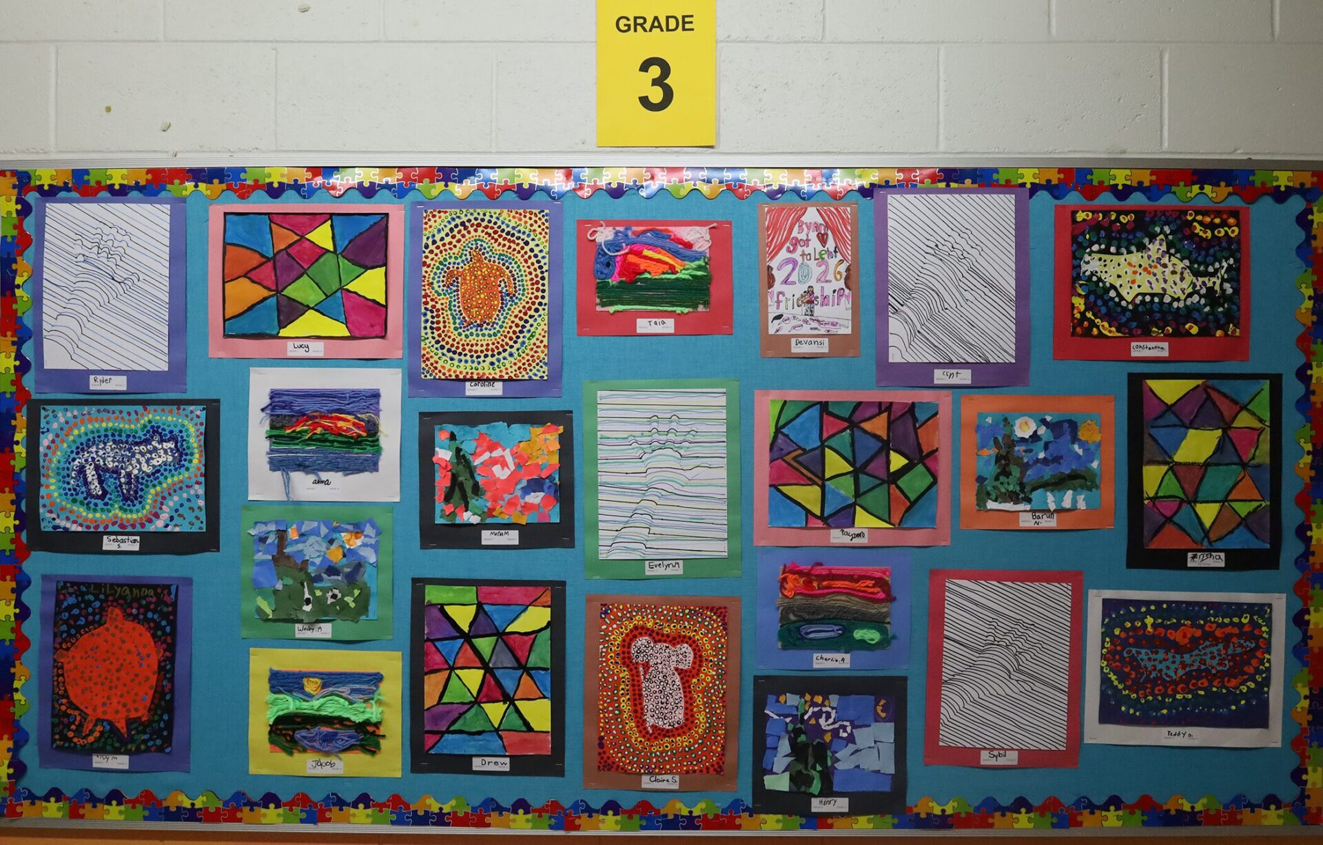 Third grade work featured in Byam Elementary School's Art night on Wednesday, May 27, 2026.
