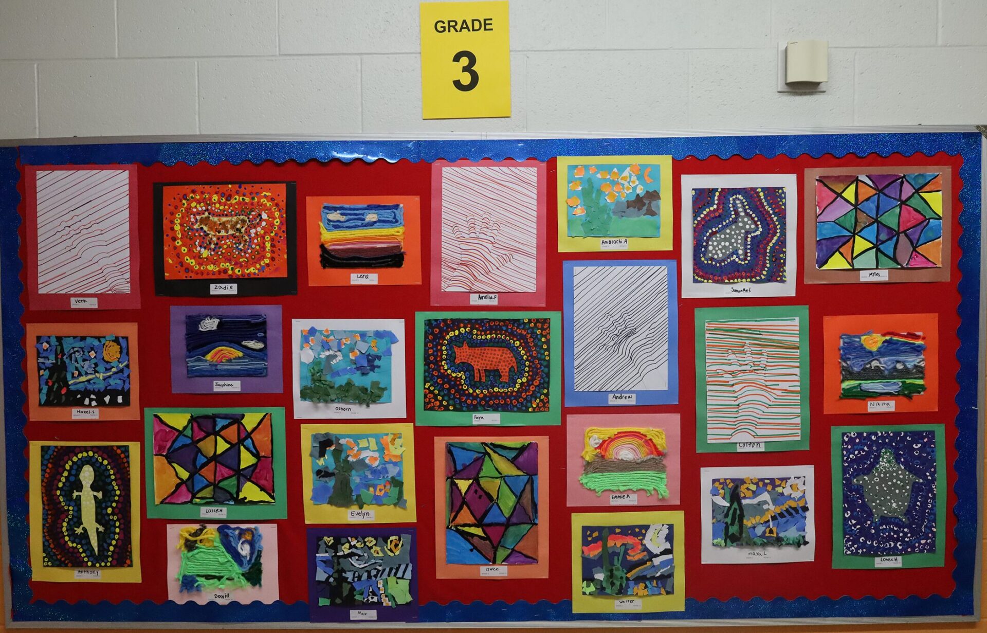 Third grade work featured in Byam Elementary School's Art night on Wednesday, May 27, 2026.